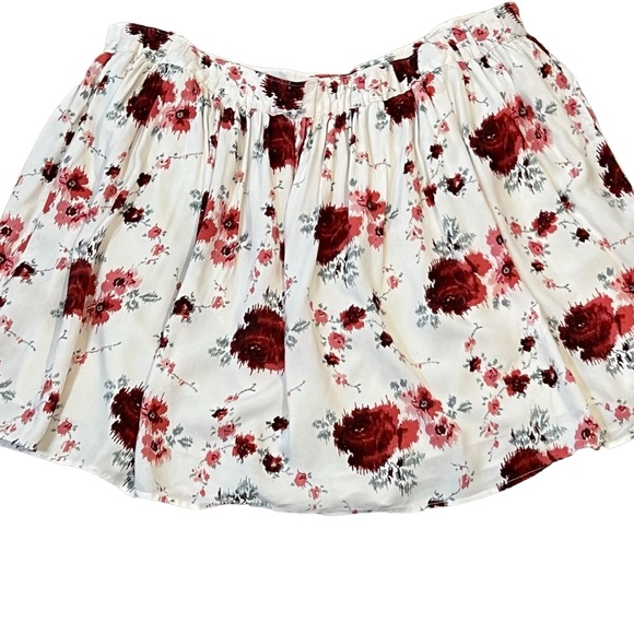 AMERICAN EAGLE OUTFITTERS short skirt floral XL extra large lined elastic waist - Picture 2 of 6